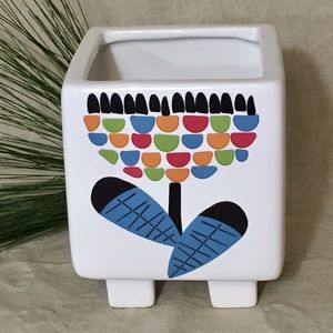 Square Floral Mod Design Planter